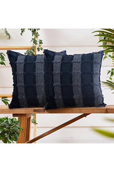 Generic Square pillow with an interlocking check design.