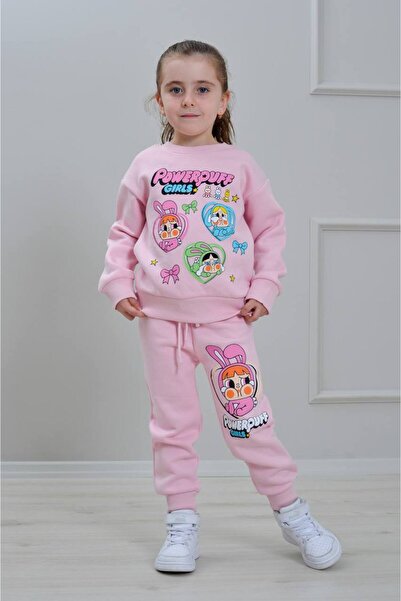 Yağmur Giyim PJK3İ Set de trening pentru copii, cu model Powerpuff, cu cu căp...