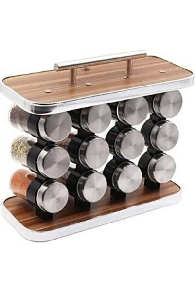 Generic Portable spice rack with 12 spice jars