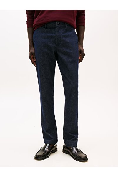 Tommy Hilfiger Men's Slim Fit Stretch Cotton Skinny Leg Navy Blue Trousers Mw0Mw41506-Dw5