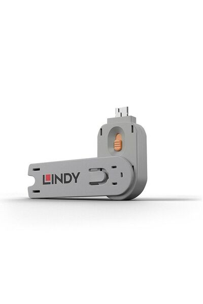 Other Lindy USB Type A Port Lock, Key, Orange, 40623