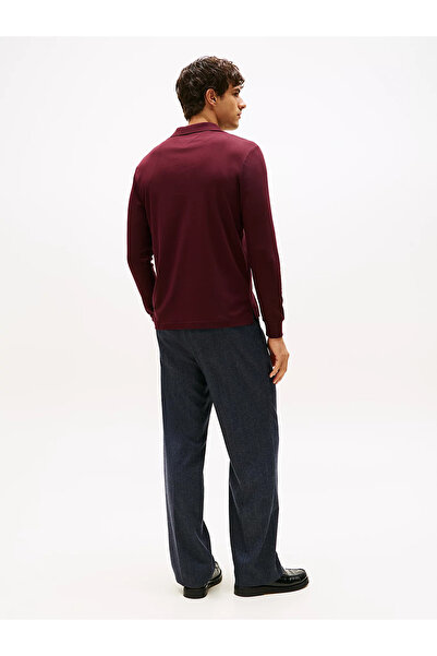 Tommy Hilfiger Erkek %100 Pamuklu Normal Kesim Uzun Kollu Kırmızı Polo Yaka T-Shirt MW0MW37317-XIH