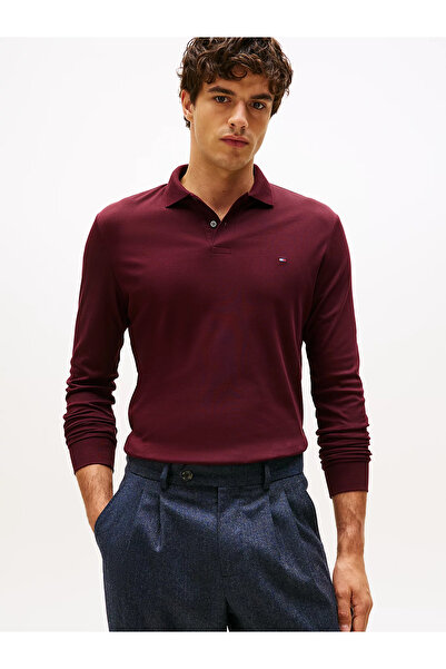 Tommy Hilfiger Erkek %100 Pamuklu Normal Kesim Uzun Kollu Kırmızı Polo Yaka T-Shirt MW0MW37317-XIH