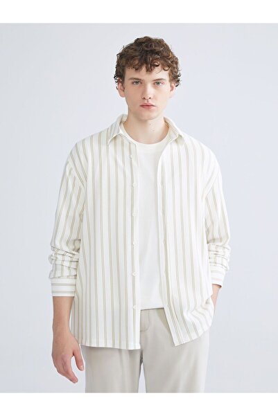 LC Waikiki Cămașă pentru bărbați cu mânecă lungă, cu dungi XSIDE