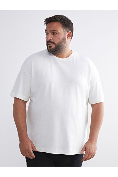 LC Waikiki Plus Size Basic Combed Cotton Men's T-Shirt