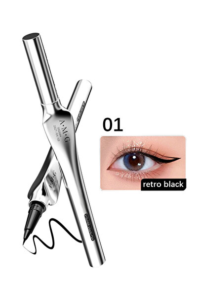 AMG قلم تحديد العيون السائل، محدد عيون سائل يدوم طويلاً، عالي الصبغة، قلم تحد...