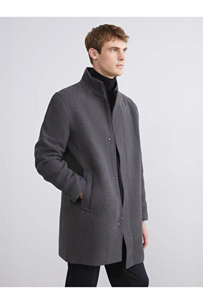 LC Waikiki Standard Mold Mock Neck Men's Cashmere Coat (W5)