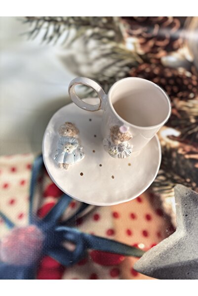 RinaSeramik Teddy Kız Seramik Kahve Fincanı