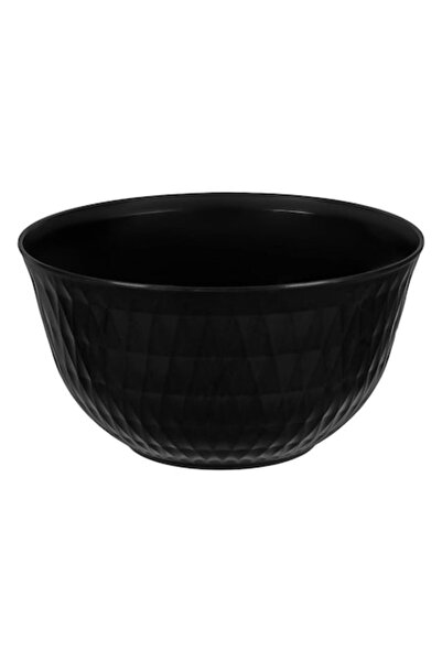 SHOPIENS Plastic Salad Bowl, Diamond Pattern, Black, 4.5L - MYONNA