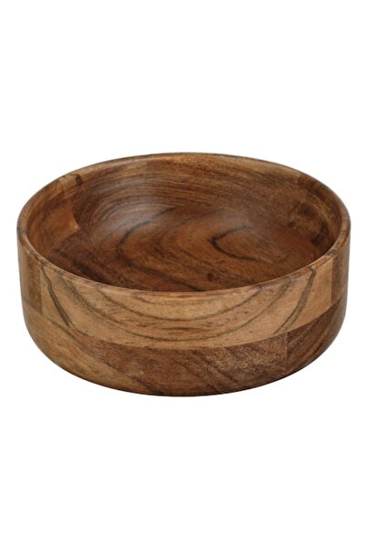 SHOPIENS Round Wooden Bowl, Model, Dark Brown, Ø15 cm, H6 cm, 625 ml