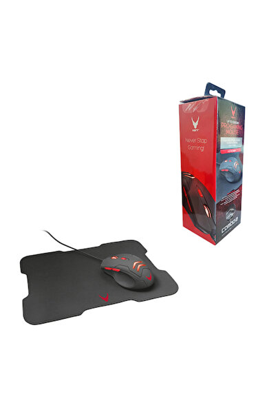 Omega Mouse optic de gaming VSETMPX4 cu mousepad 800-3200 DPI, negru