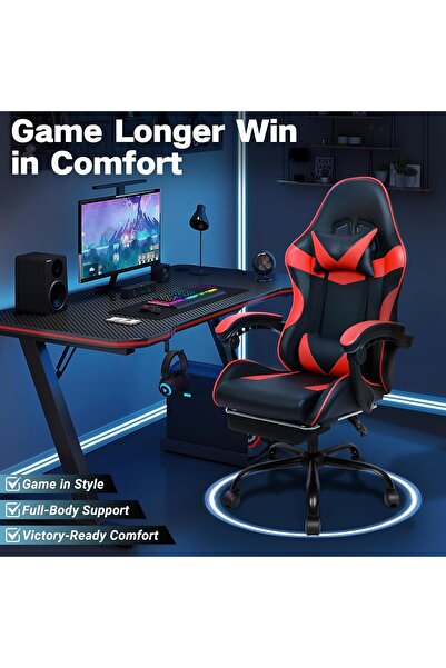 Aralifes Game chair, adjustable seat height ergonomic lounge chair with foot pedals