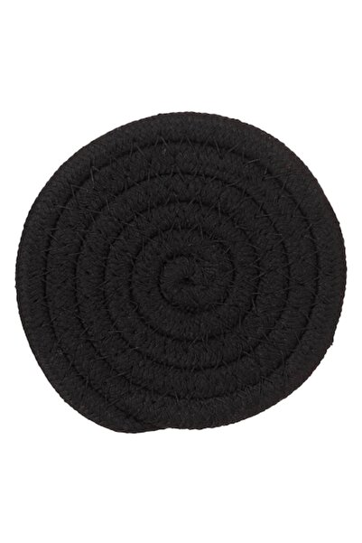 SHOPIENS Round Rope Coaster, Black, 10 cm - MYONNA