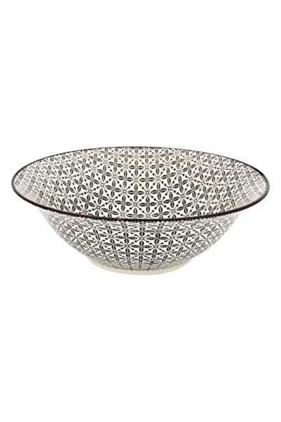OEM Beige porcelain bowl with black pattern 1.65 L