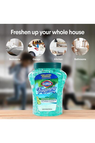 Clorox Fraganzia Crystal Beads Air Freshener, Island Orchid, 12 oz (BB0151)