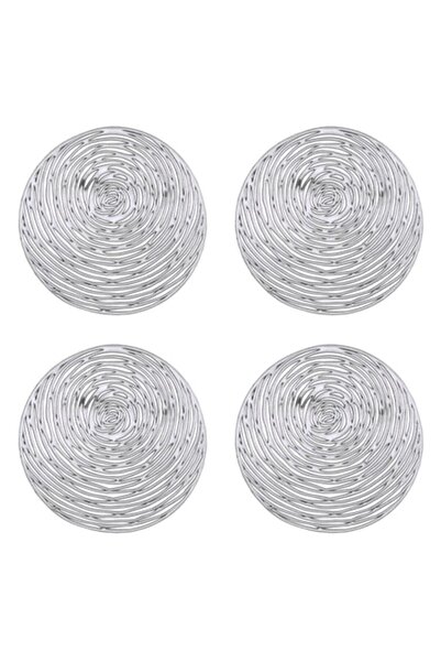 SHOPIENS Set suporturi pahare Crăciun, PVC argintiu, rotunde, 4 piese - MYONNA