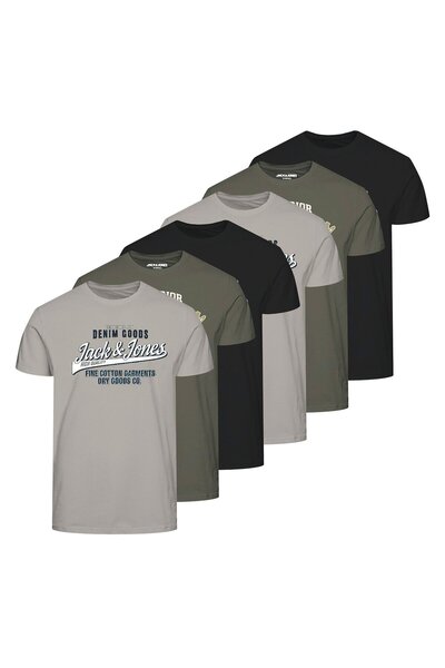 Jack & Jones JACK&amp;JONES Herren T-Shirt, 6er Pack - JJETHAN TEE CREW NECK,...