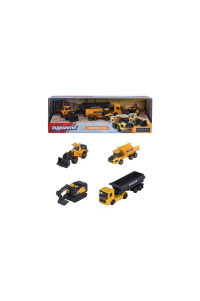 Majorette Volvo 4'lü Metal Diecast İnşaat Araç Seti 3105000