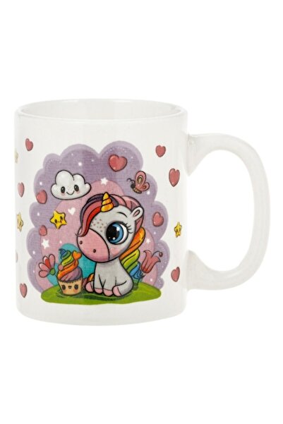 SHOPIENS Ceramic Mug - Unicorn Design, White, 0.125 L (MYONNA)