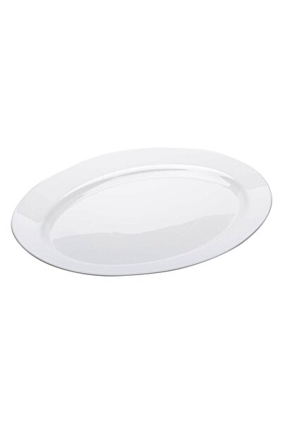 SHOPIENS Oval Opal Platter, White, 30.4x22.7x2.5 cm, Dishwasher & Microwave Safe