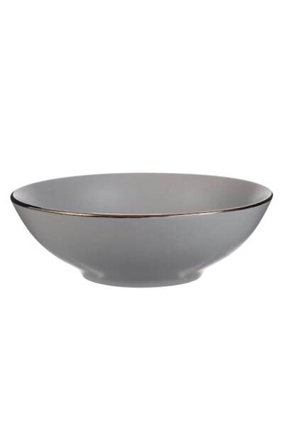 SHOPIENS Ceramic Bowl, Model "Metallic", Gray, Diameter 23.5 cm, Height 8 cm, Capacity 1.4 L