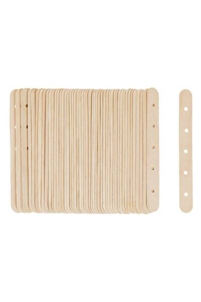 SHOPIENS Wooden Sticks, Set of 50 pcs, , 15x1.5 cm, With Holes for Crafts - MYONNA