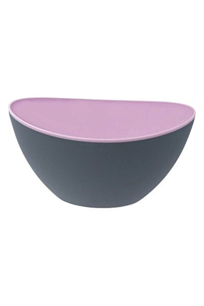 SHOPIENS Salad Bowl Gondola Plastic Gray with Lilac Interior 3.5 L