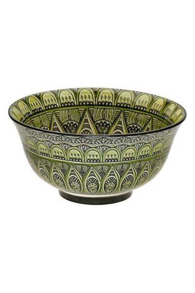 SHOPIENS Ceramic Bowl, Lines Pattern, 250ml, Multicolor