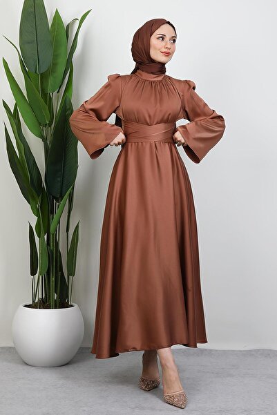 GİYZAMİLA Nazli Hijab Dress Coral