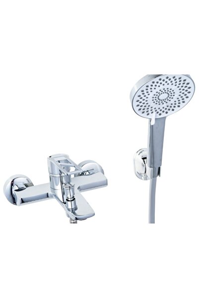 Trendy's Μπαταρία μπάνιου-ντους μονού μοχλού Trendy's με σετ ντους και αξεσουάρ, φινίρισμα χρωμίου