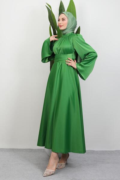 GİYZAMİLA Nazlı Hijab Dress Pistachio Green