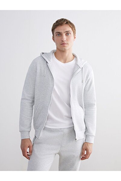 LC Waikiki Hooded Long Sleeve Men's Zippered Sweatshirt