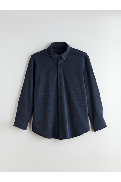 LC Waikiki SOUTHBLUE Büyük Beden Regular Fit Uzun Kollu Erkek Gömlek