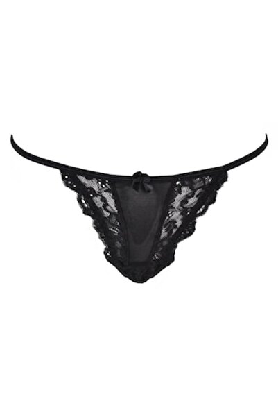 SHOPIENS String Panties, Brazil Model, Lace, Thin Elastic, Black Color, MYONNA IT & E-COMMERCE ®