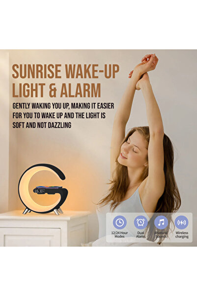 Generic Multifunctional Smart Lamp App Control | Color Changing Bedside Lamp with BT Speaker (Black)