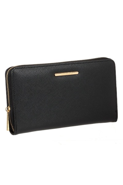 SHOPIENS Women's Wallet, Matte Black, 22x12x3 cm, Synthetic - MYONNA