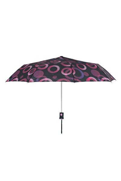SHOPIENS Foldable Auto‑Open Umbrella NGR, Fuchsia Circles