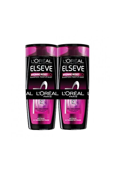 L'Oreal Paris Pack: 2 x Elseve Arginine Resist x3 Shampoo for fragile hair prone to falling, 400 ml