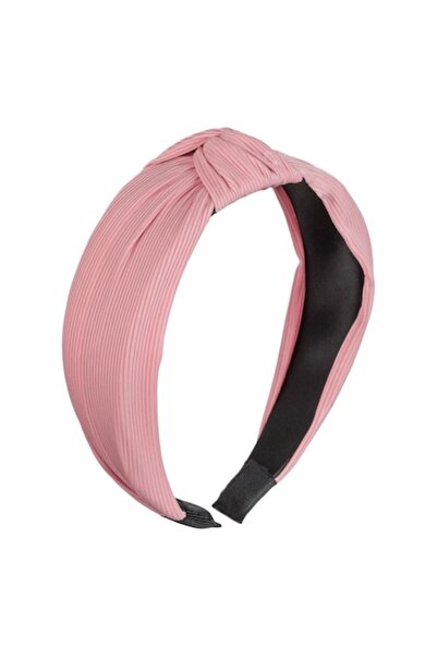 MYONNA IT & E- COMMERCE Bentiță lată cu nod și nervuri pentru femei - roz pal