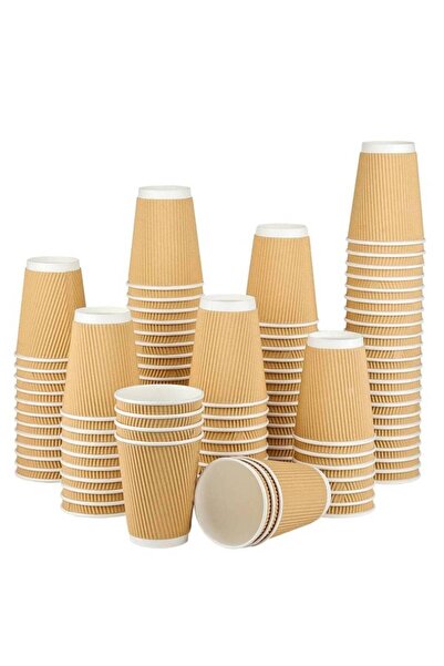 Generic 9 oz Beige Corrugated Paper Cups (25 Pack)
