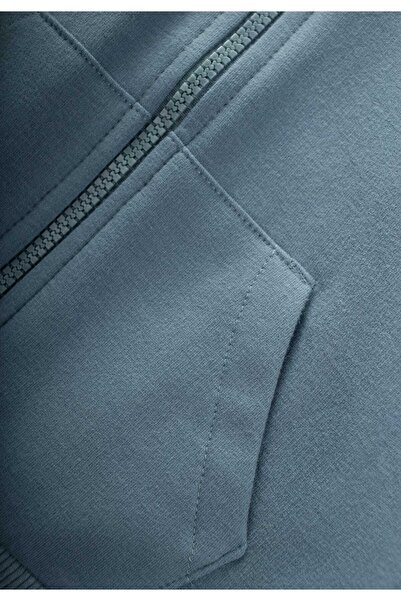 Cigit Hooded Zippered Cardigan 1-14 Years Mint Green