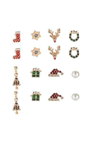 MYONNA IT & E- COMMERCE Set de cercei de Crăciun, 8 piese, multicolor