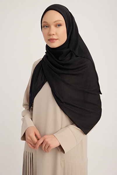 MıssColor A2801 Μεγάλο Κασκόλ Σιφόν 120x120 - Μαύρο