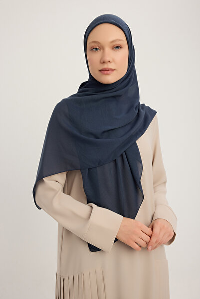 MıssColor A2801 Eșarfă mare din șifon 120x120 - Bleumarin