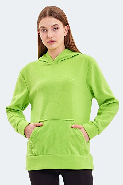 Slazenger Hooded Pockets Comfortable Women's Fleece Mint Fleece