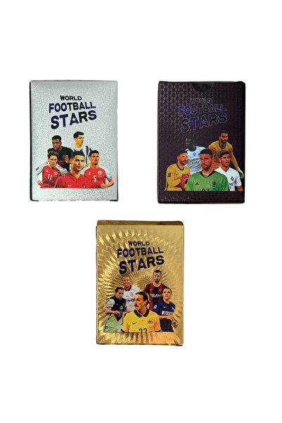 OEM Set of 165 football player cards, gold, black, silver, World Football Stars, 6 years+