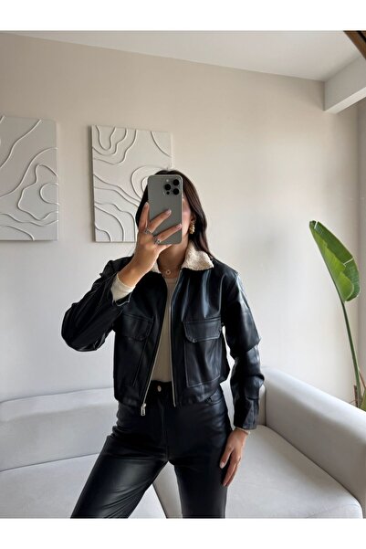 Sindimoda Jachetă Leona Yaka pluș cu detalii 2596