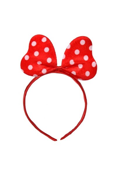 SHOPIENS Κορδέλα για το κεφάλι με μεταμφίεση - Κόκκινος φιόγκος με λευκές βούλες