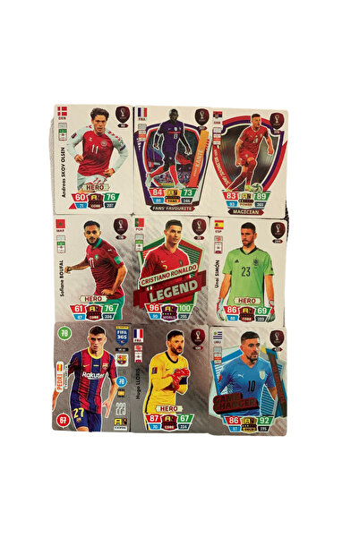 OEM Set of 165 football player cards, gold, black, silver, World Football Stars, 6 years+