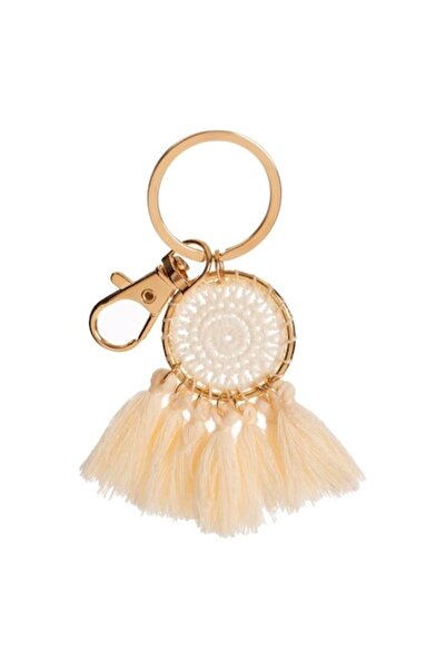 MYONNA IT & E- COMMERCE Dream Talisman Keychain, Gold & Beige, 9 cm - MYONNA
